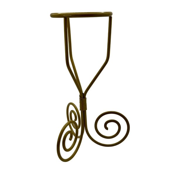 Vintage Gold Metal Spiral Twist Sphere Crystal Ball Stand Orb Stand Crystal Disp - Picture 6 of 7